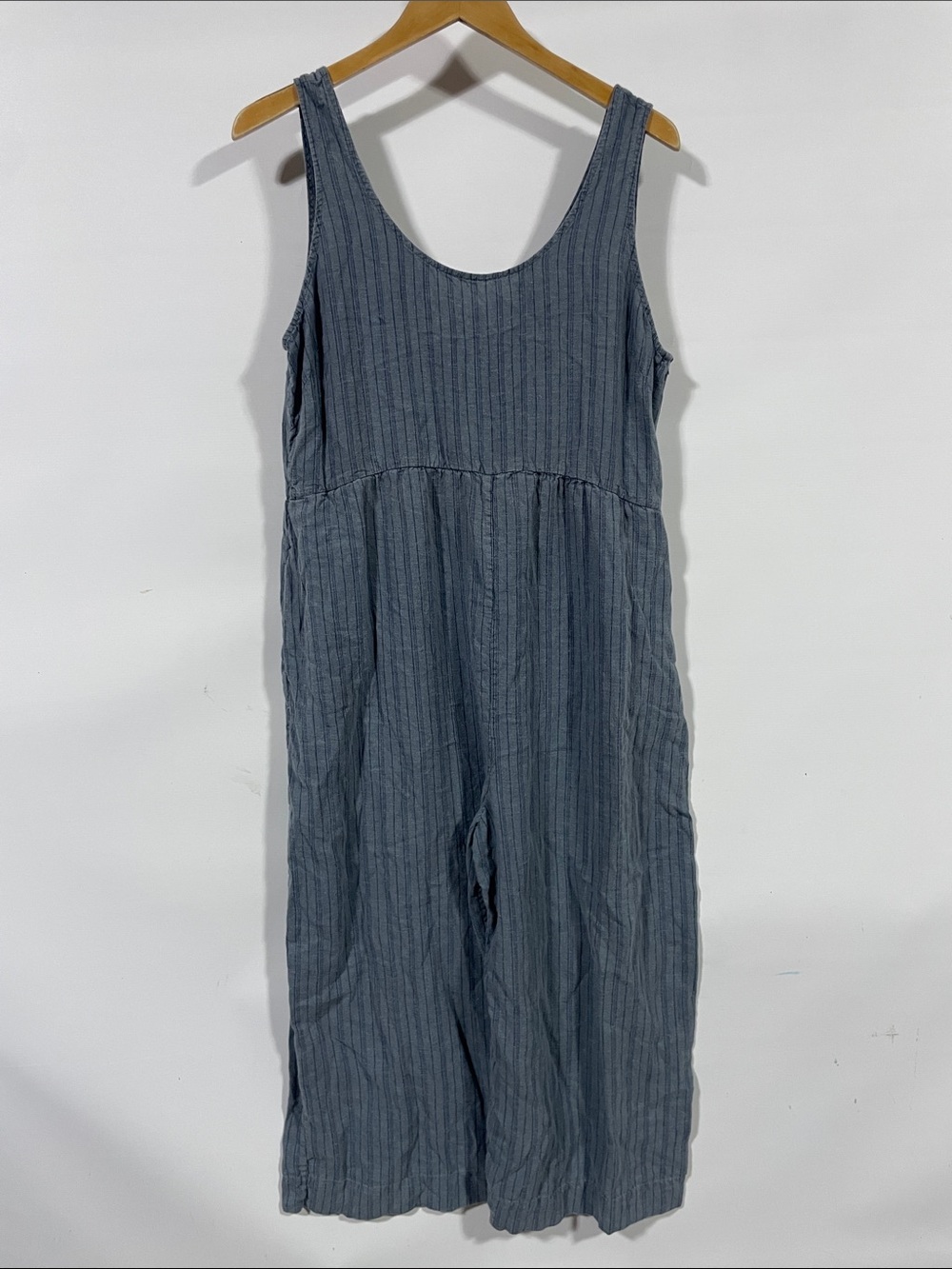 Patagonia Slate Blue Sleeveless Linen Jumpsuit